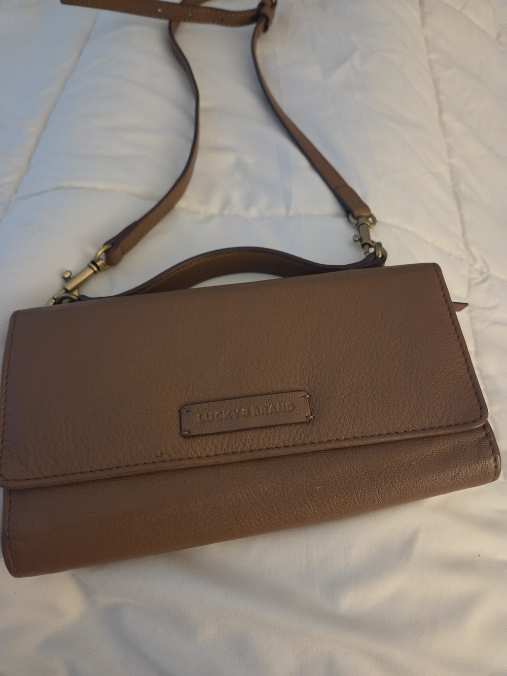 Lucky Brand Tan Leather Crossbody Bag